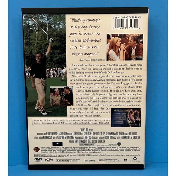Tin Cup (DVD, 1996) Kevin Costner, Rene Russo | Romantic Sports Comedy Classic - Picture 2 of 5